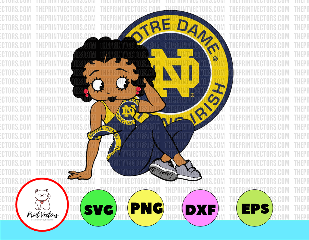 Betty Boop With Notre Dame irish PNG File, NCAA png, Sublimation ready, png files for sublimation,printing DTG printing - Sublimation design download - T-shirt design sublimation design