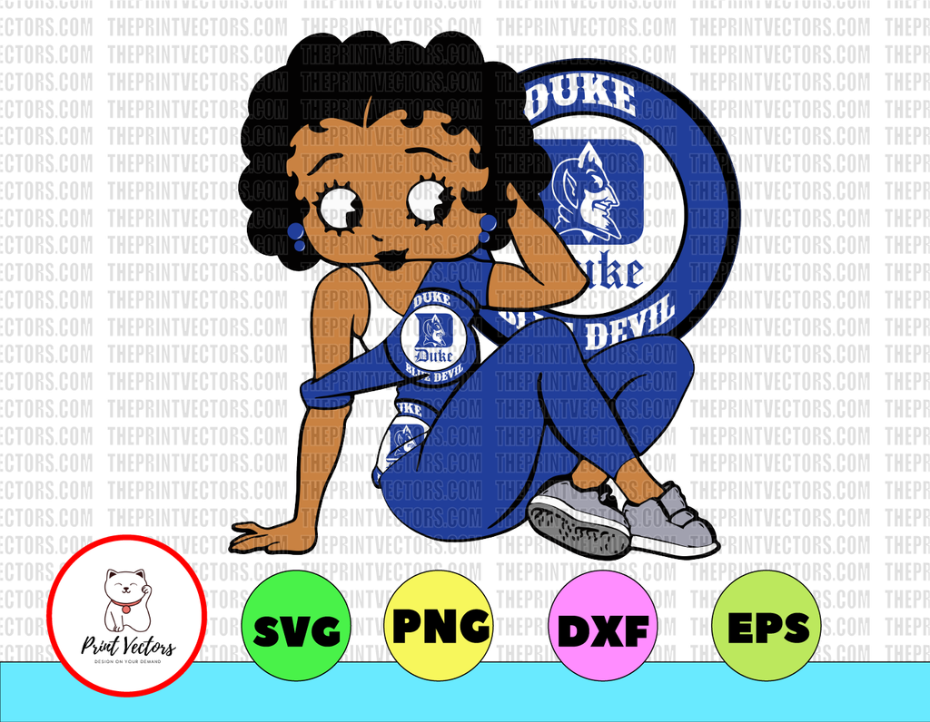 Betty Boop With Duke Blue Devils PNG File, NCAA png, Sublimation ready, png files for sublimation,printing DTG printing - Sublimation design download - T-shirt design sublimation design