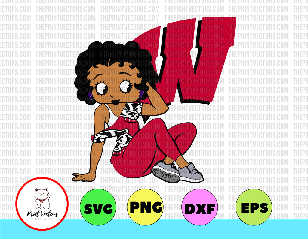 Betty Boop With Wisconsin Badgers PNG File, NCAA png, Sublimation ready, png files for sublimation,printing DTG printing - Sublimation design download - T-shirt design sublimation design