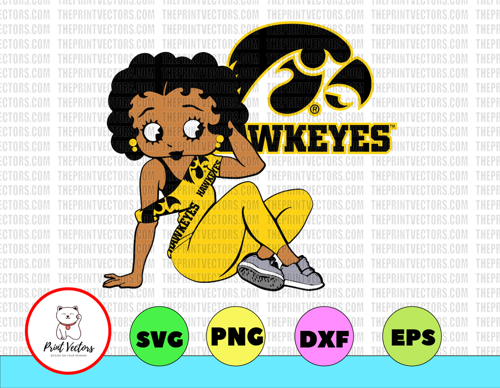 Betty Boop With Iowa Hawkeyes Football PNG File, NCAA png, Sublimation ready, png files for sublimation,printing DTG printing - Sublimation design download - T-shirt design sublimation design