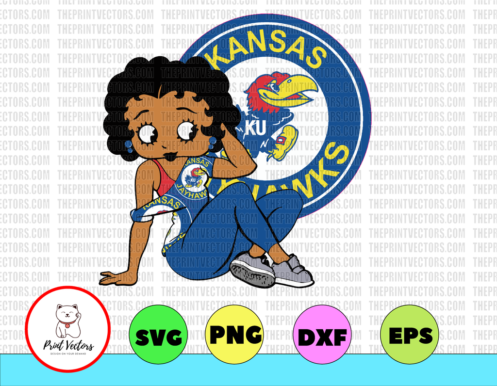 Betty Boop With Kansas Jayhawks PNG File, NCAA png, Sublimation ready, png files for sublimation,printing DTG printing - Sublimation design download - T-shirt design sublimation design