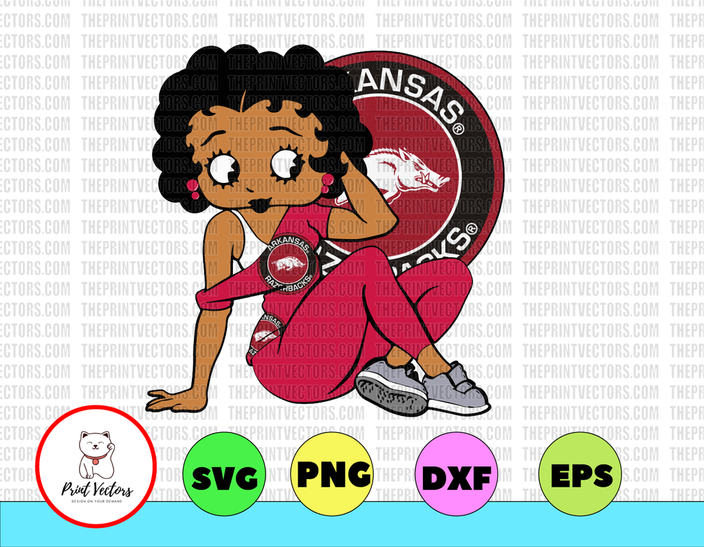 Betty Boop With Arkansas Razorbacks PNG File, NCAA png, Sublimation ready, png files for sublimation,printing DTG printing - Sublimation design download - T-shirt design sublimation design