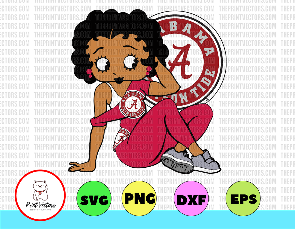 Betty Boop With Alabama Crimson Tide PNG File, NCAA png, Sublimation ready, png files for sublimation,printing DTG printing - Sublimation design download - T-shirt design sublimation design