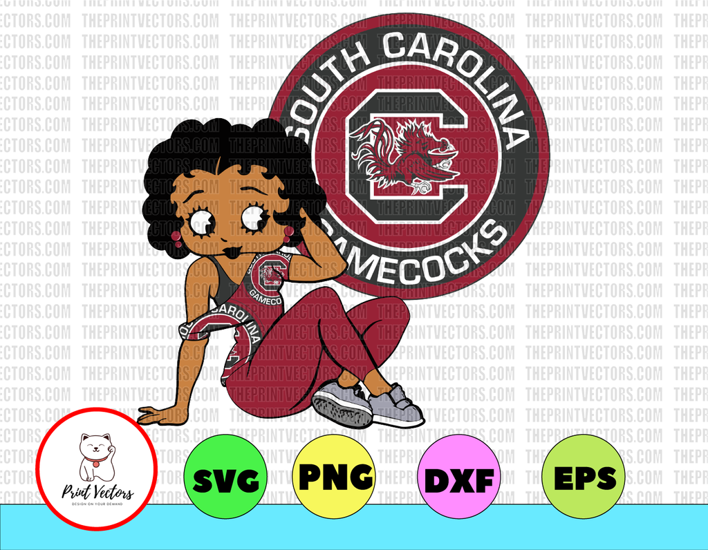 Betty Boop With South Carolina Gamecocks PNG File, NCAA png, Sublimation ready, png files for sublimation,printing DTG printing - Sublimation design download - T-shirt design sublimation design
