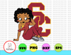 Betty Boop With USC Trojans Football PNG File, NCAA png, Sublimation ready, png files for sublimation,printing DTG printing - Sublimation design download - T-shirt design sublimation design