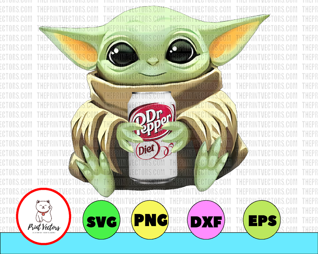Baby Yoda Dr Pepper Diet PNG,  Baby Yoda png, Sublimation ready, png files for sublimation,printing DTG printing - Sublimation design download - T-shirt design sublimation design