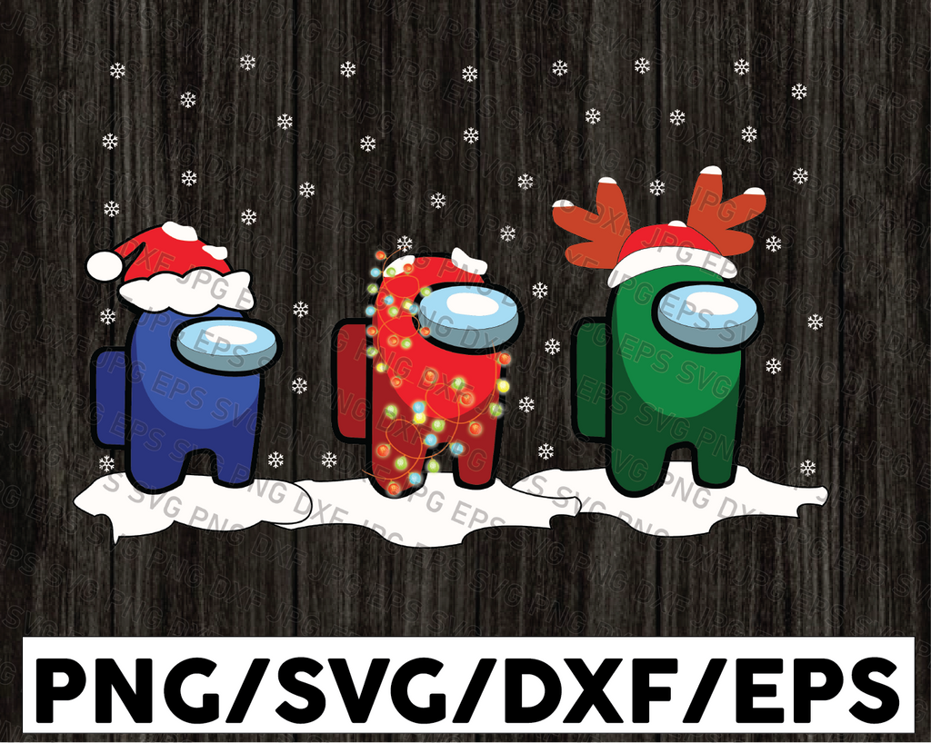 Among Game Us Sus Santa Hat Reindeer Christmas svg png dxf eps digital download