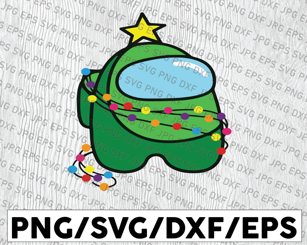 Among Us Christmas Tree Svg, Green Among Us, Impostor, Game Meme Clipart, Christmas Gift For Gamer, Svg files for Cricut and Silhouette