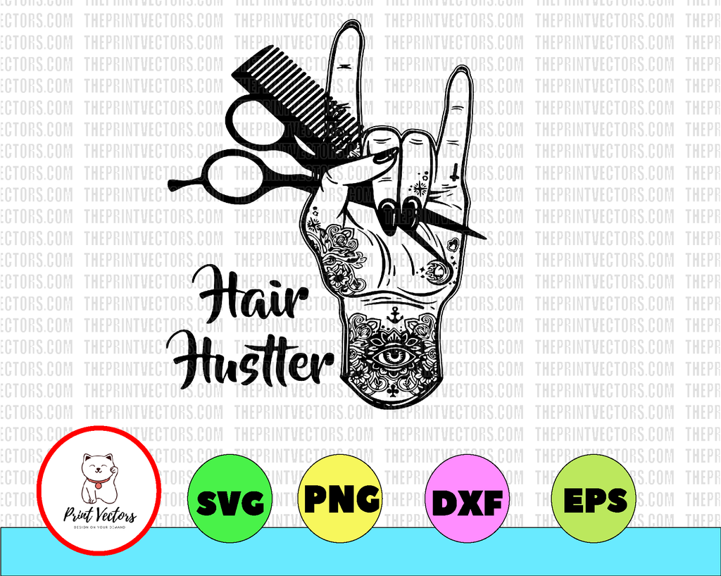 Hair Hustler, Hair Therapy, Peace love style, Hairapist, Peace love Barber, Stylist, The Best therapy is hair therapy, Gossip Queen, SVG
